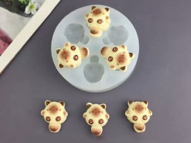 Molde silicona 6 gatitos gordos 